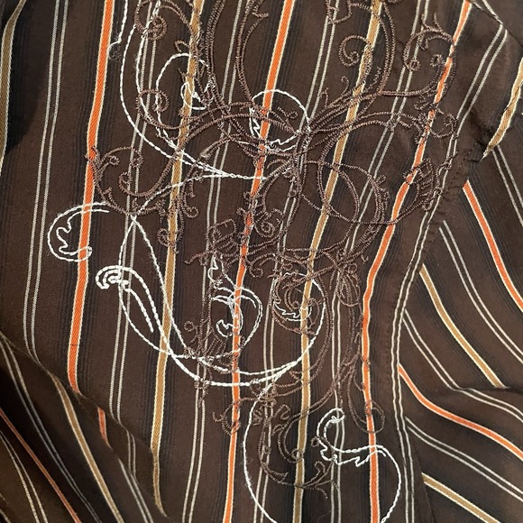 Men's 2XL Irreverent Long Sleeve Button-Up Shirt With Embroidered Detail - Picture 3 of 7